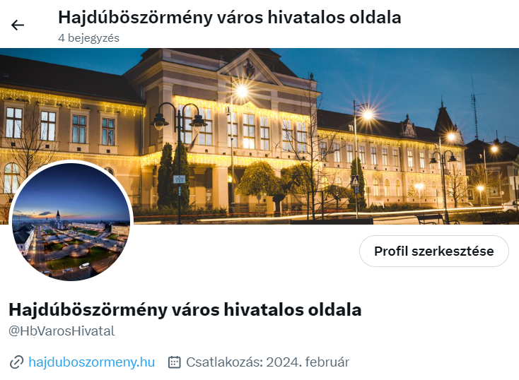 Hajdúböszörmény város hivatalos oldala mostantól elérhető az X nevű (Twitter) platformon is!